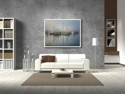 BOATS IN FOG OVER COUCH