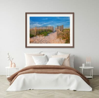 SAND DUNES AND FENCES OVER BED