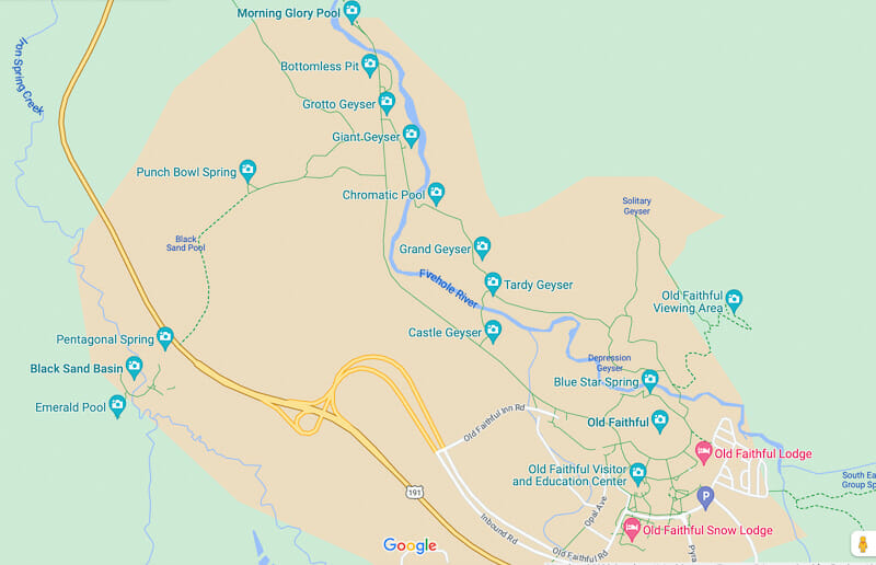 Map of Calistoga or Little Geysers and the Hot Sulphur Springs