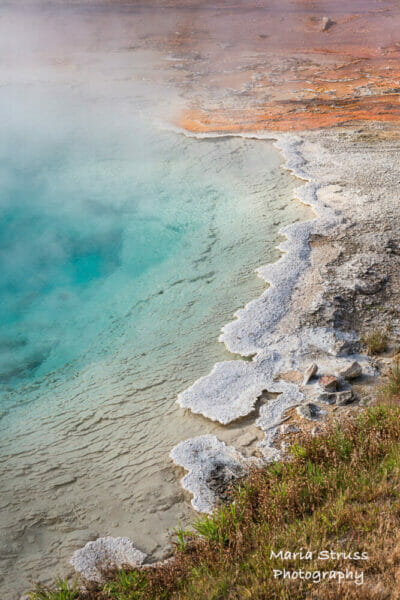 A photo of the side of Silex Springs in the Fountain Paint Pots section of Yellowstone National Park